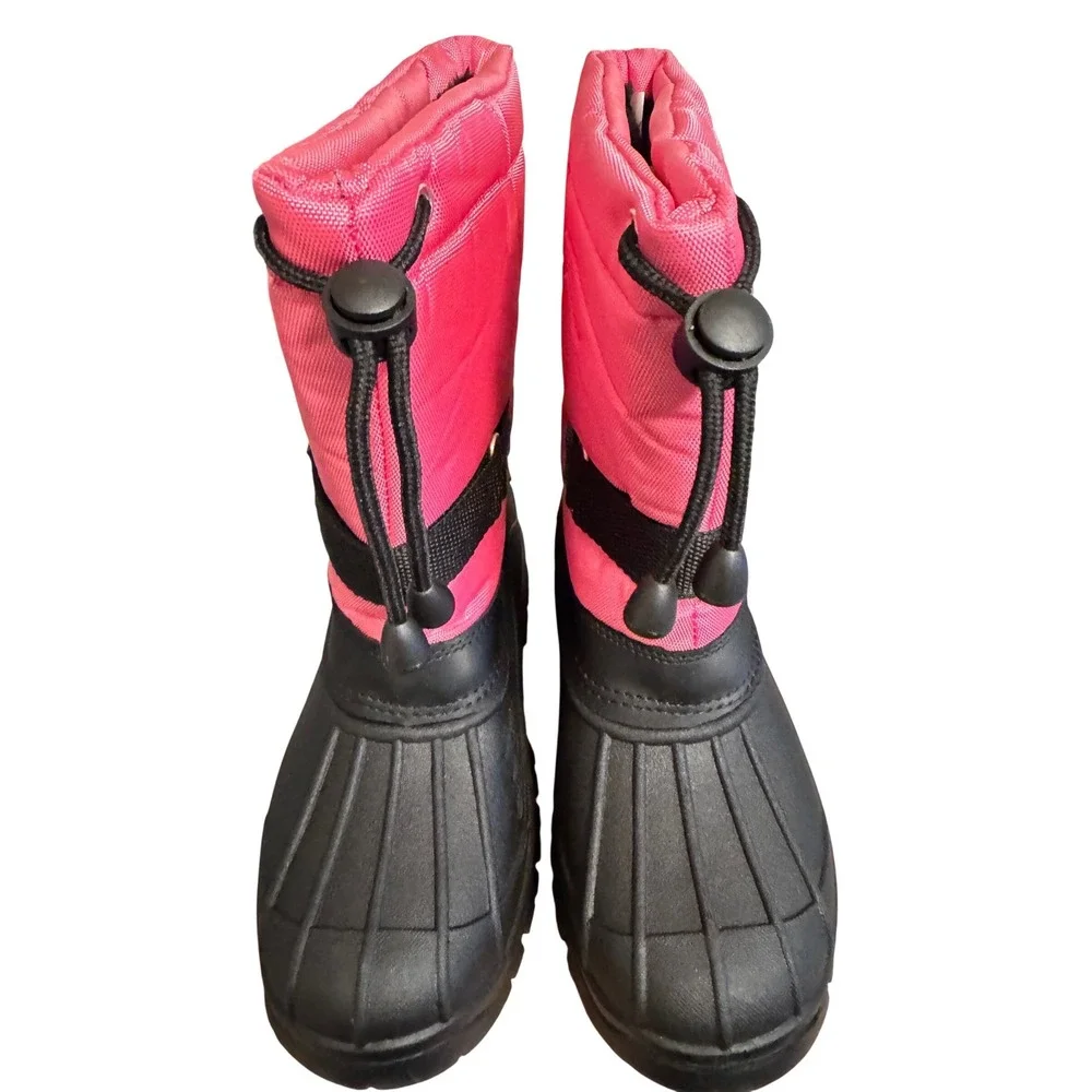 Koppell Kids Pink Black Snow Boots Waterproof‎ Winter Warm Size 6